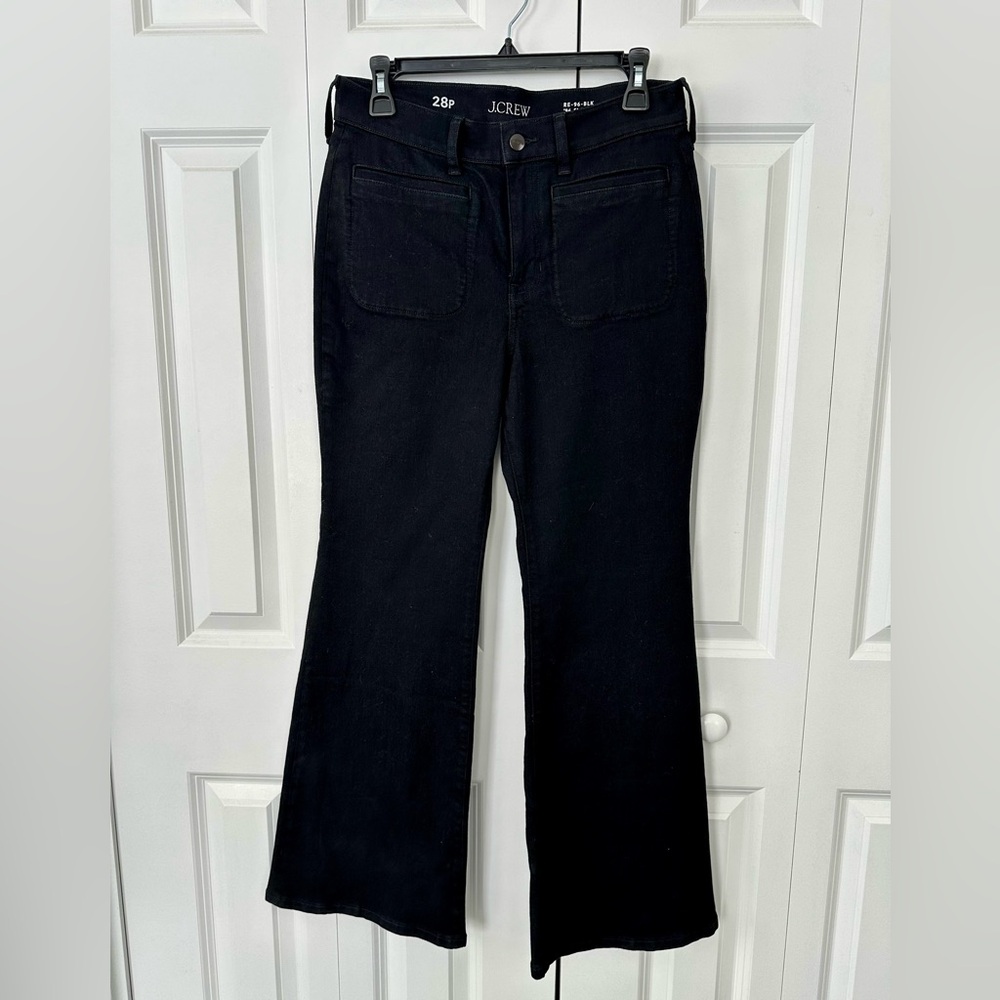 J.Crew Black ‘96 Flare Jeans with Front Patch Pockets